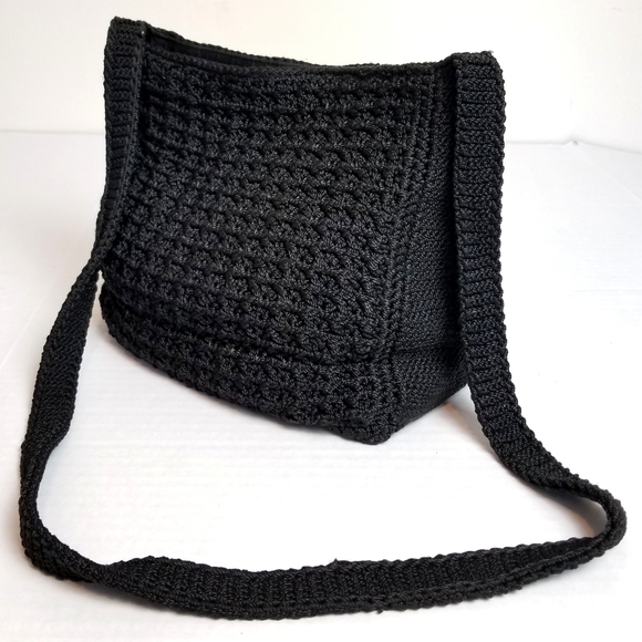 Black crochet crossbody bag Clearance